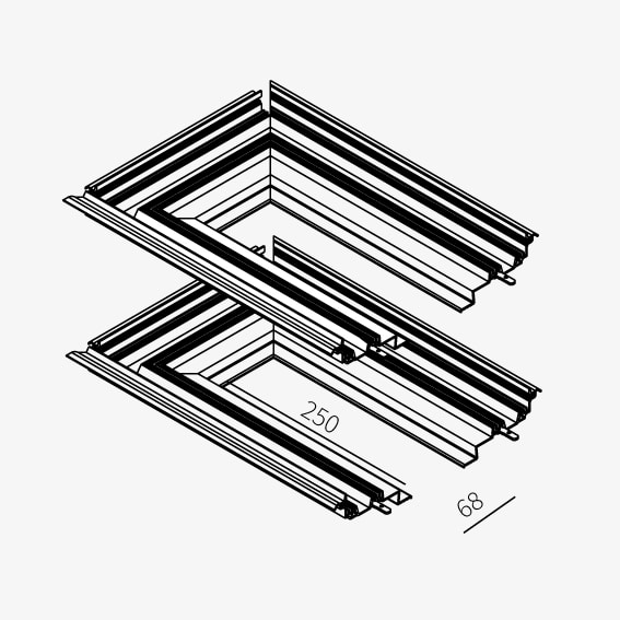 Guide System Couple of head-frames cut 68 mm